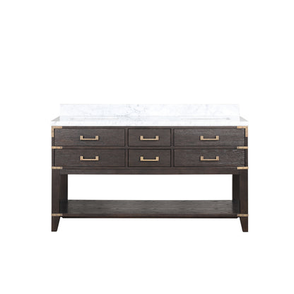 Lexora Norwalk 60 in. Brown Oak Double Sink Bath Vanity