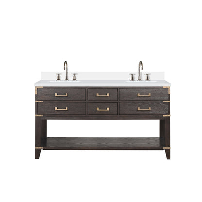 Lexora Norwalk 60 in. Brown Oak Double Sink Bath Vanity