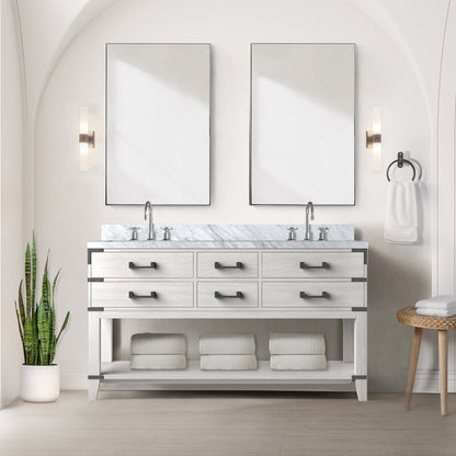 Lexora Norwalk 60 in. White Oak Double Sink Bath Vanity