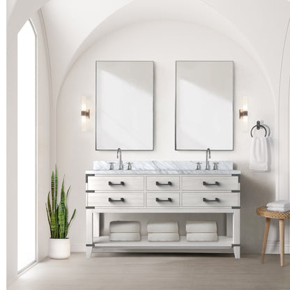 Lexora Norwalk 60 in. White Oak Double Sink Bath Vanity