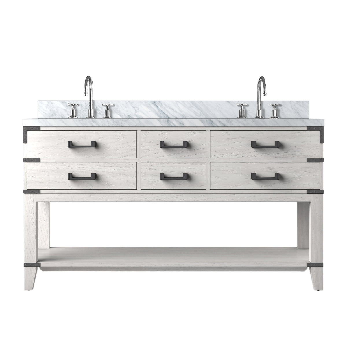 Lexora Norwalk 60 in. White Oak Double Sink Bath Vanity