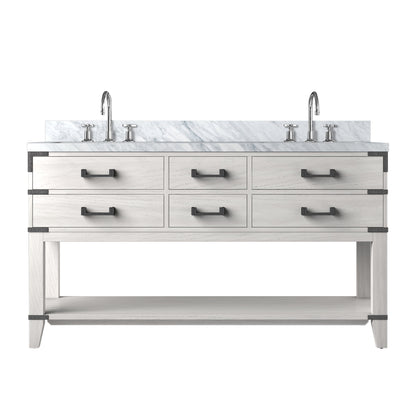 Lexora Norwalk 60 in. White Oak Double Sink Bath Vanity