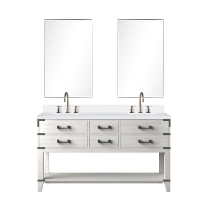 Lexora Norwalk 60 in. White Oak Double Sink Bath Vanity