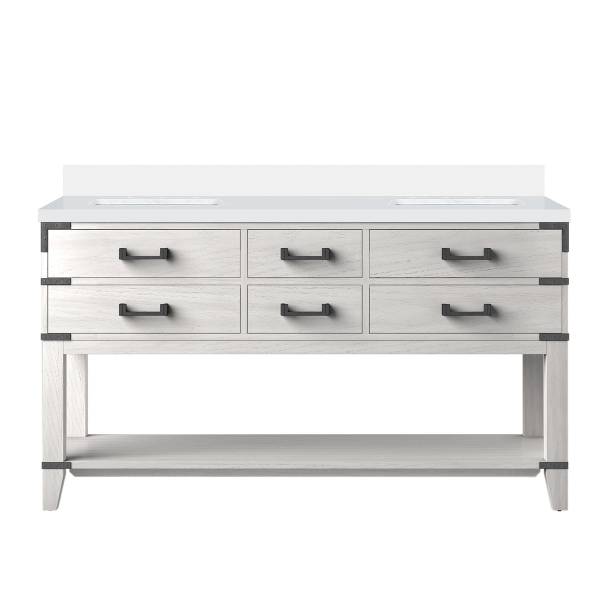 Lexora Norwalk 60 in. White Oak Double Sink Bath Vanity