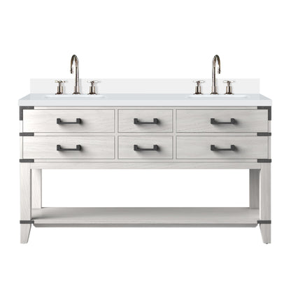 Lexora Norwalk 60 in. White Oak Double Sink Bath Vanity