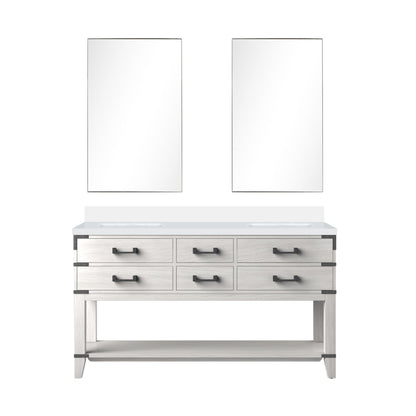 Lexora Norwalk 60 in. White Oak Double Sink Bath Vanity