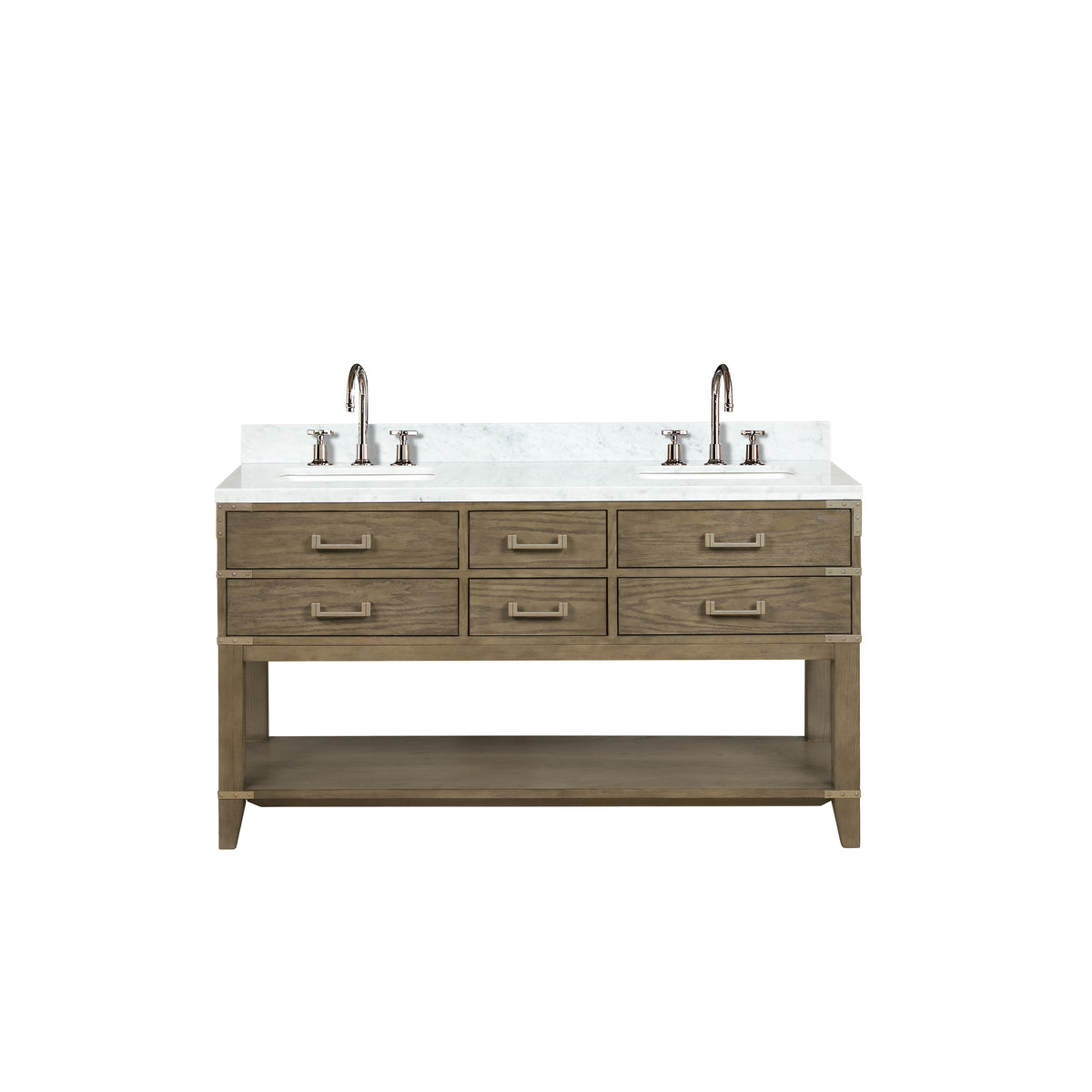 Lexora Norwalk 60 in. Grey Oak Double Sink Bath Vanity