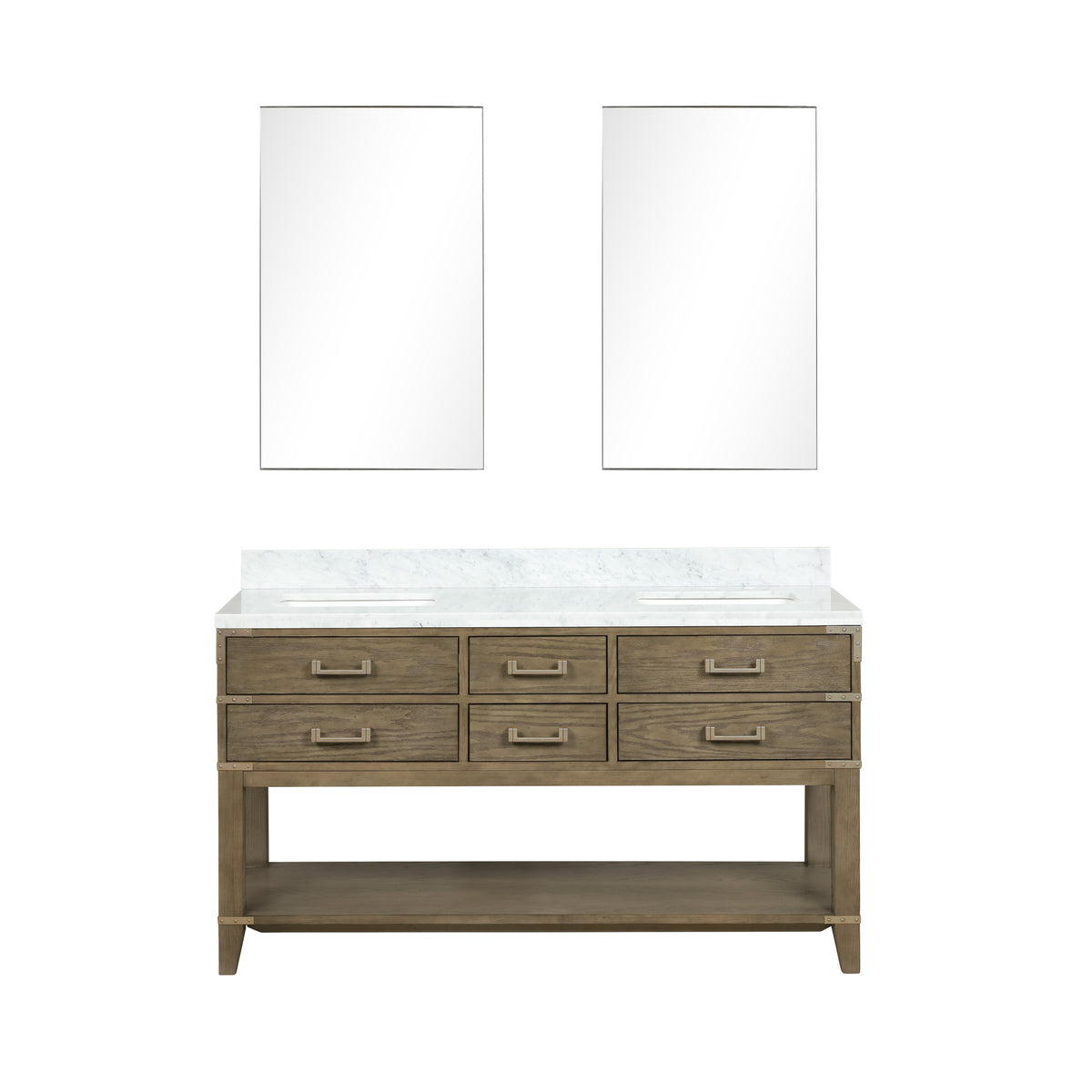Lexora Norwalk 60 in. Grey Oak Double Sink Bath Vanity