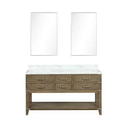 Lexora Norwalk 60 in. Grey Oak Double Sink Bath Vanity
