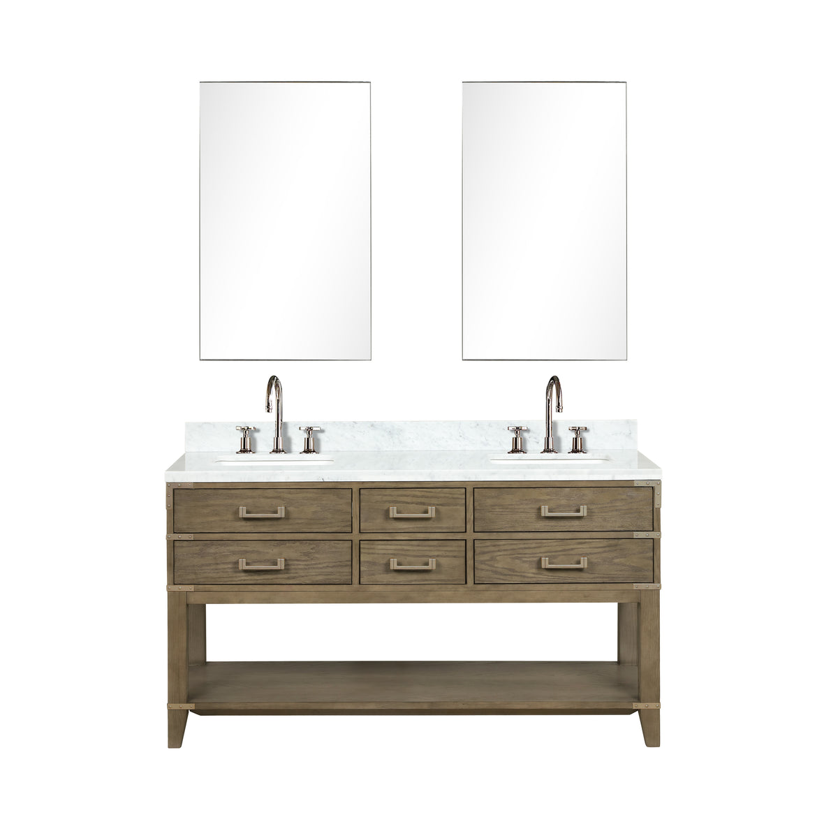 Lexora Norwalk 60 in. Grey Oak Double Sink Bath Vanity