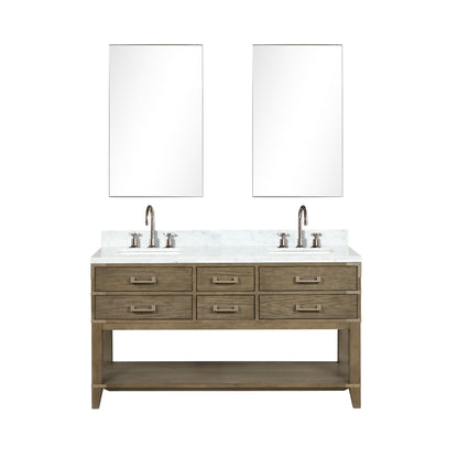 Lexora Norwalk 60 in. Grey Oak Double Sink Bath Vanity