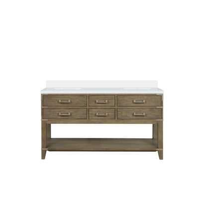 Lexora Norwalk 60 in. Grey Oak Double Sink Bath Vanity