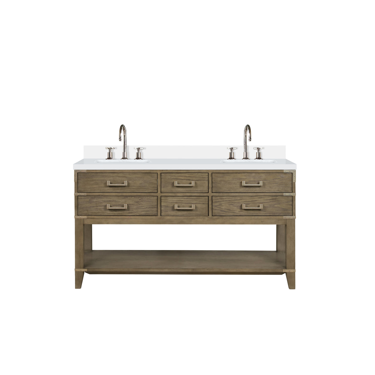 Lexora Norwalk 60 in. Grey Oak Double Sink Bath Vanity
