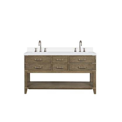 Lexora Norwalk 60 in. Grey Oak Double Sink Bath Vanity