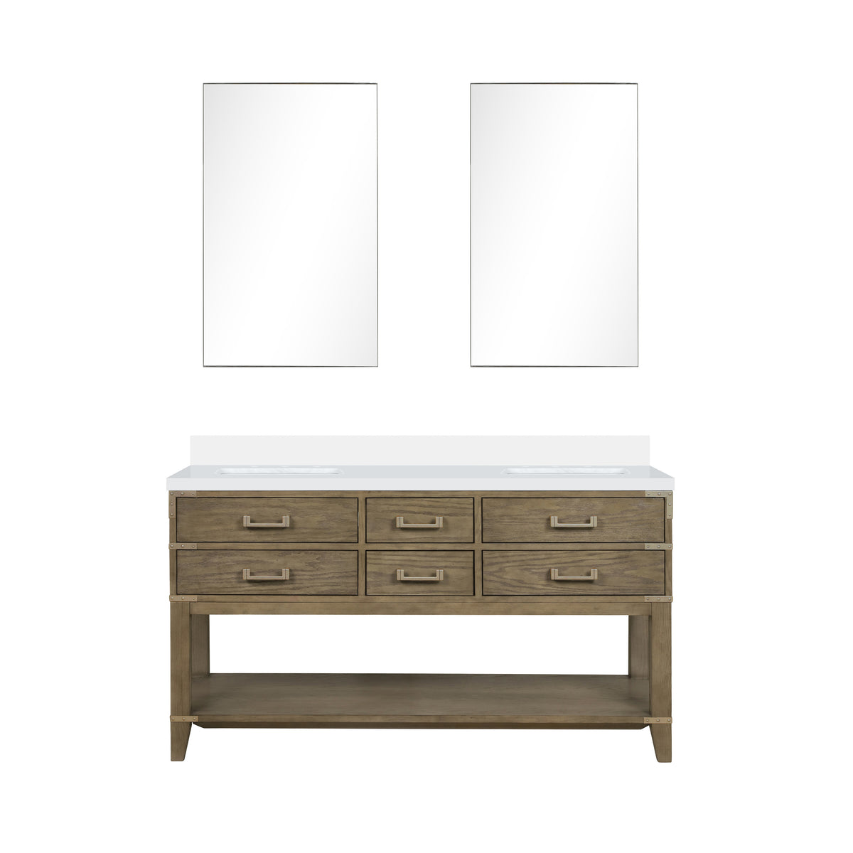 Lexora Norwalk 60 in. Grey Oak Double Sink Bath Vanity