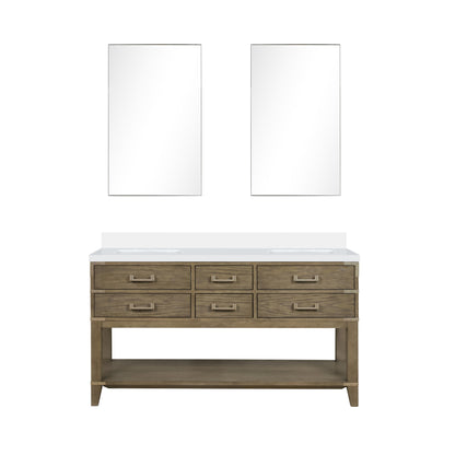 Lexora Norwalk 60 in. Grey Oak Double Sink Bath Vanity