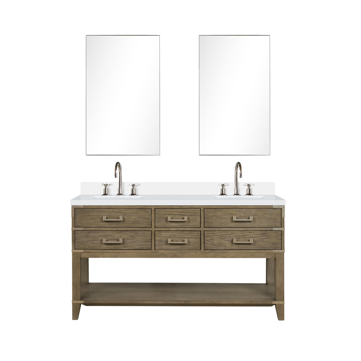 Lexora Norwalk 60 in. Grey Oak Double Sink Bath Vanity