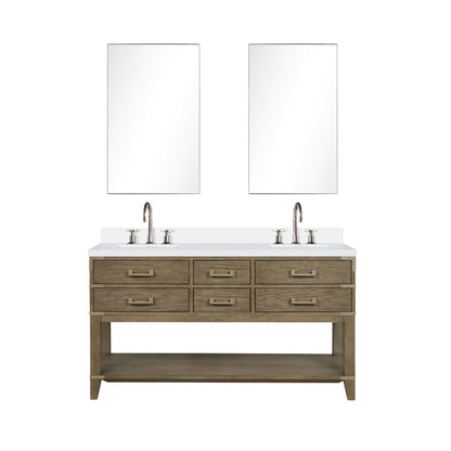 Lexora Norwalk 60 in. Grey Oak Double Sink Bath Vanity