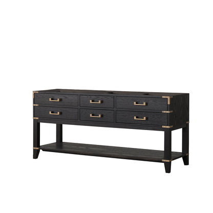 Lexora Norwalk 72 in. Black Oak Double Sink Bath Vanity