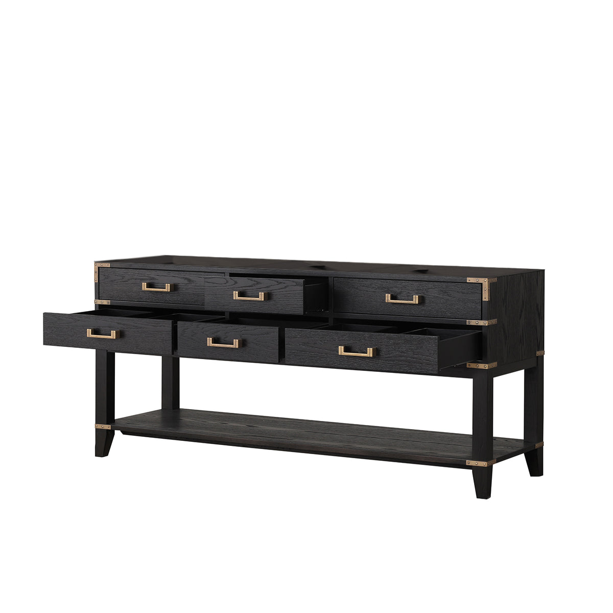 Lexora Norwalk 72 in. Black Oak Double Sink Bath Vanity