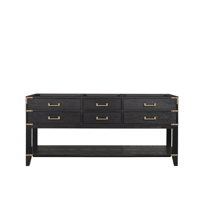 Lexora Norwalk 72 in. Black Oak Double Sink Bath Vanity