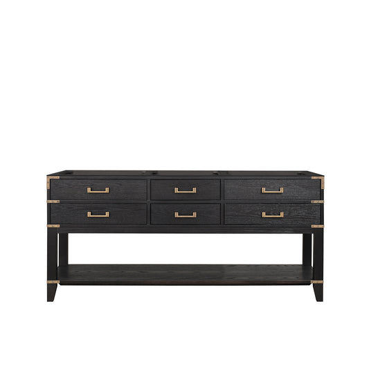 Lexora Norwalk 72 in. Black Oak Double Sink Bath Vanity