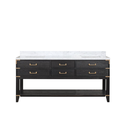 Lexora Norwalk 72 in. Black Oak Double Sink Bath Vanity