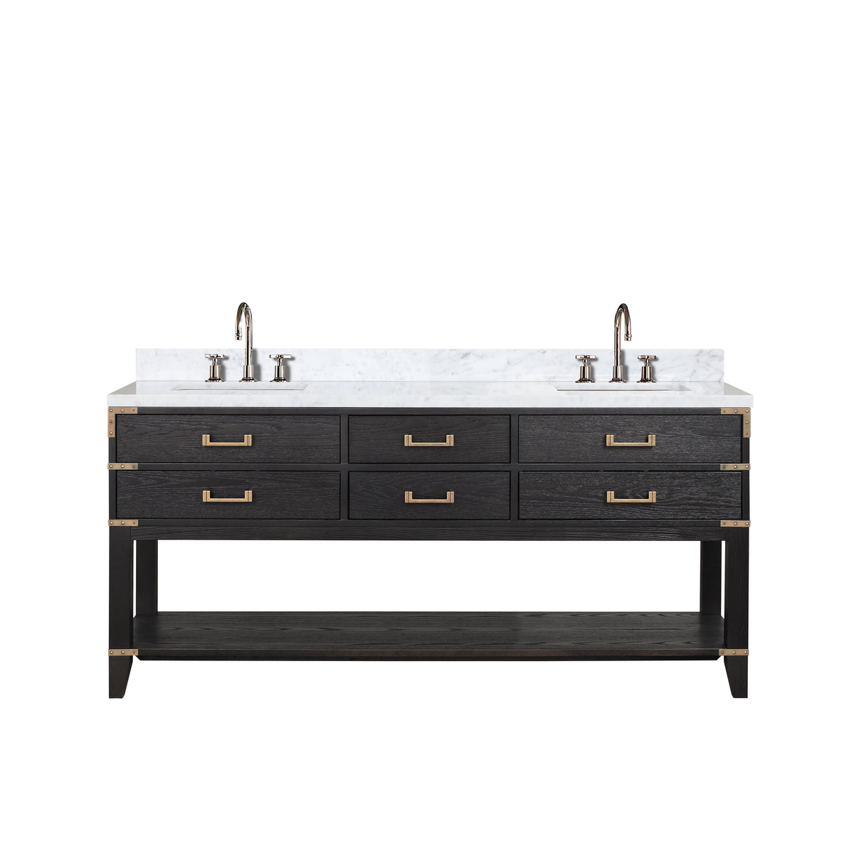 Lexora Norwalk 72 in. Black Oak Double Sink Bath Vanity