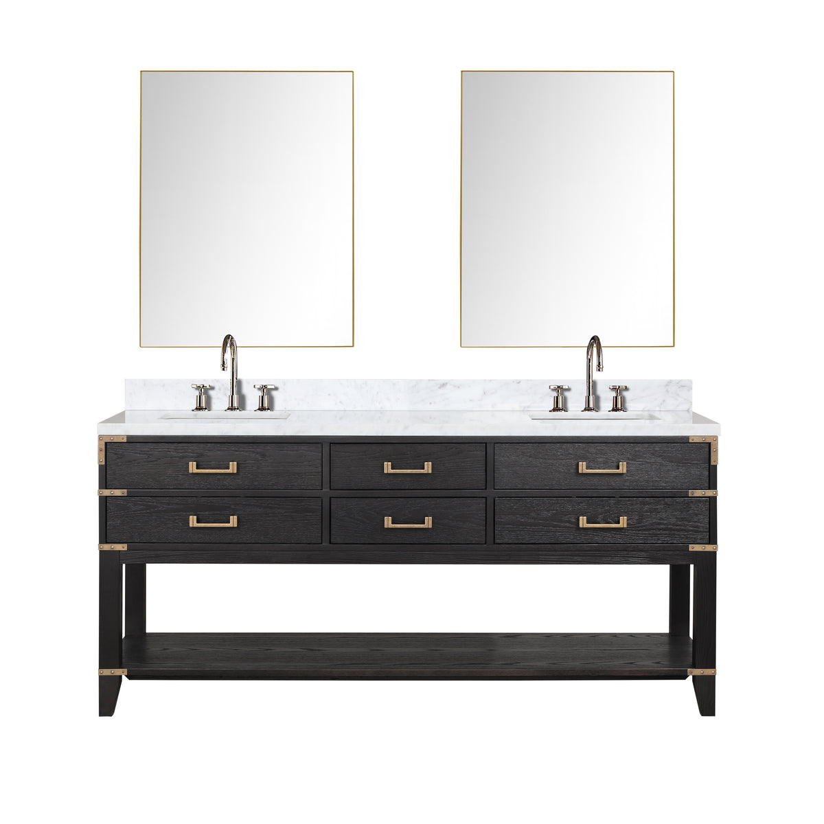 Lexora Norwalk 72 in. Black Oak Double Sink Bath Vanity