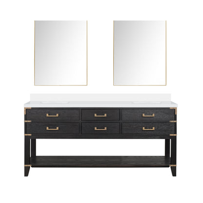 Lexora Norwalk 72 in. Black Oak Double Sink Bath Vanity