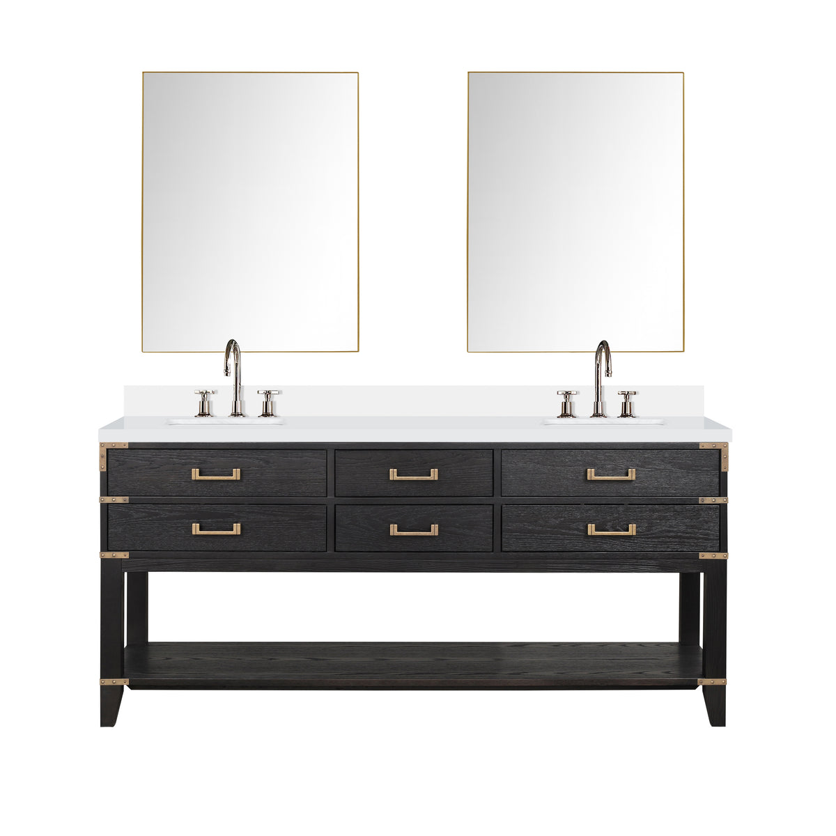 Lexora Norwalk 72 in. Black Oak Double Sink Bath Vanity