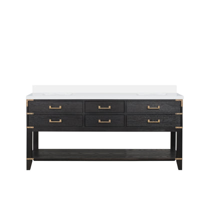 Lexora Norwalk 72 in. Black Oak Double Sink Bath Vanity
