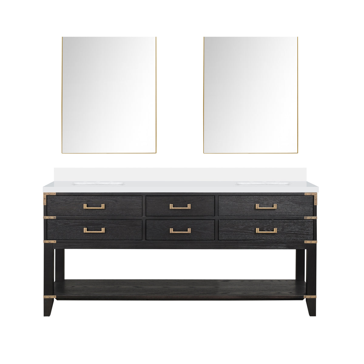 Lexora Norwalk 72 in. Black Oak Double Sink Bath Vanity