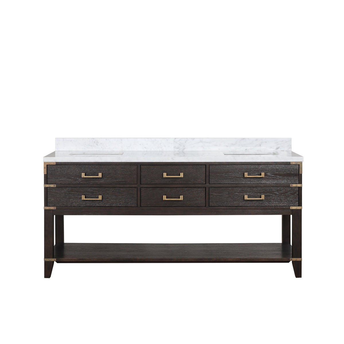 Lexora Norwalk 72 in. Brown Oak Double Sink Bath Vanity