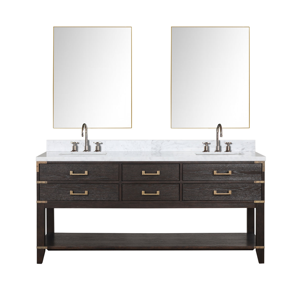 Lexora Norwalk 72 in. Brown Oak Double Sink Bath Vanity
