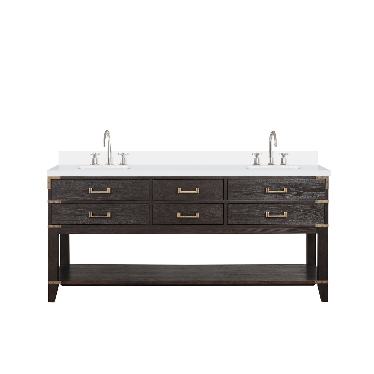 Lexora Norwalk 72 in. Brown Oak Double Sink Bath Vanity