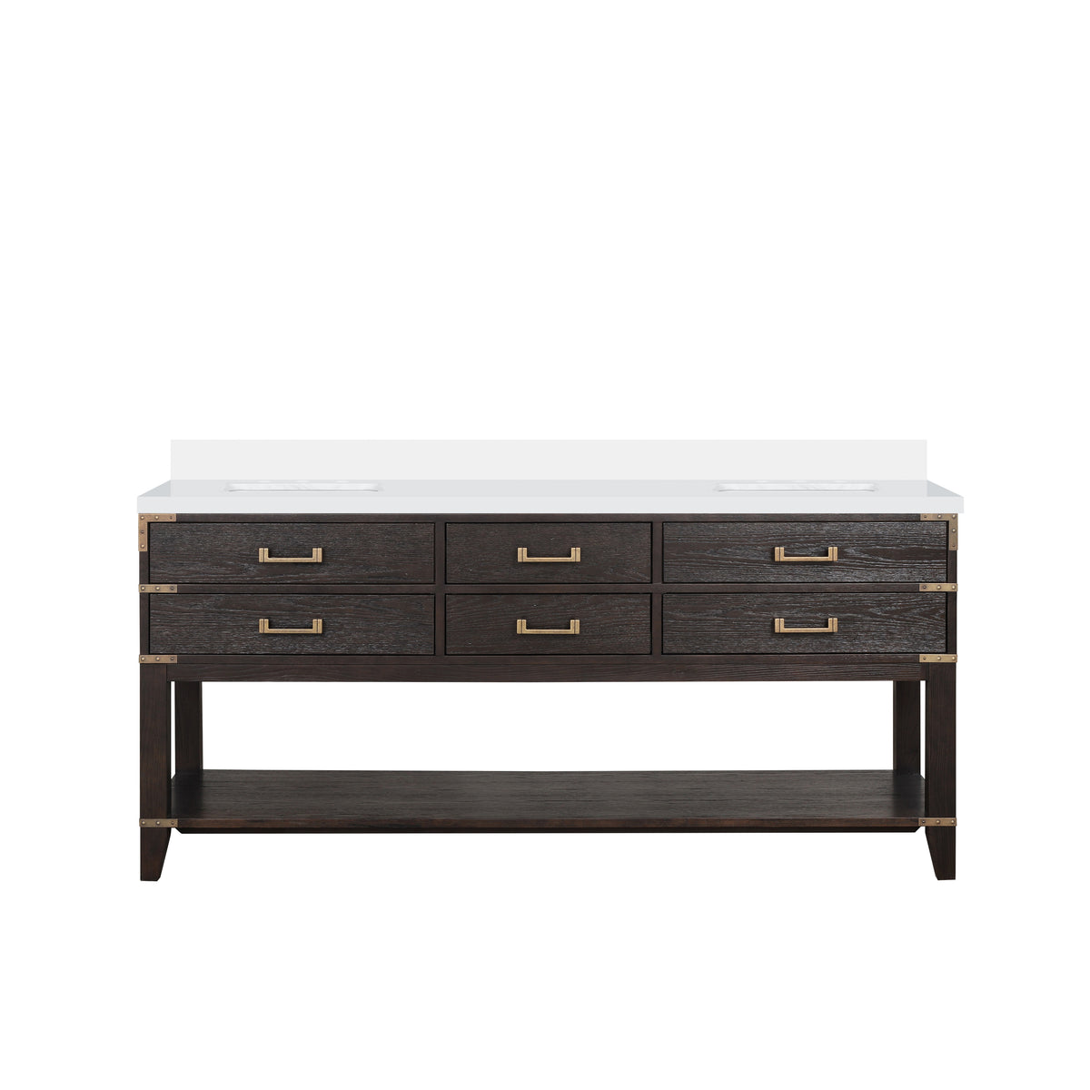 Lexora Norwalk 72 in. Brown Oak Double Sink Bath Vanity