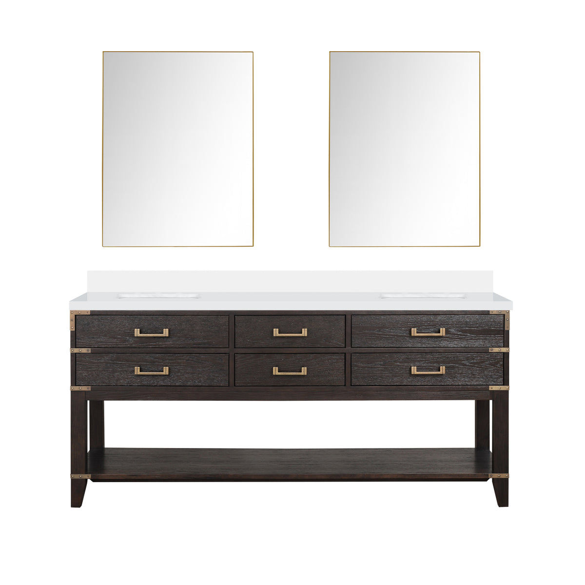 Lexora Norwalk 72 in. Brown Oak Double Sink Bath Vanity