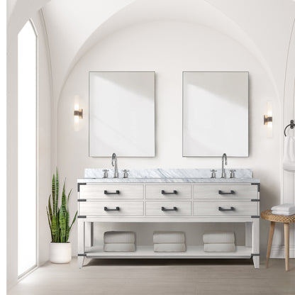 Lexora Norwalk 72 in. White Oak Double Sink Bath Vanity
