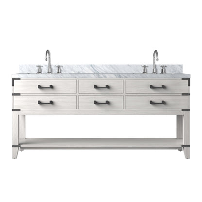 Lexora Norwalk 72 in. White Oak Double Sink Bath Vanity
