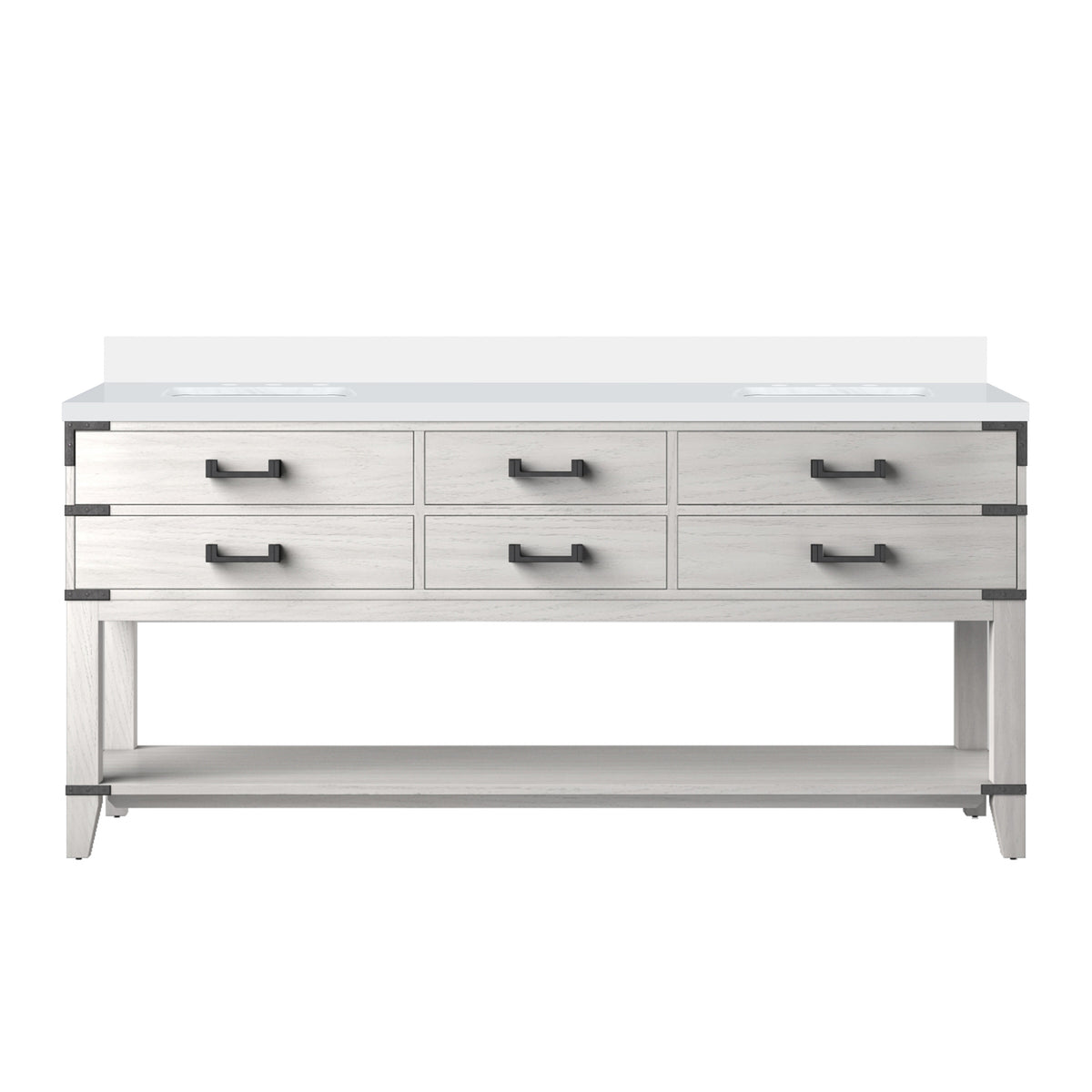 Lexora Norwalk 72 in. White Oak Double Sink Bath Vanity