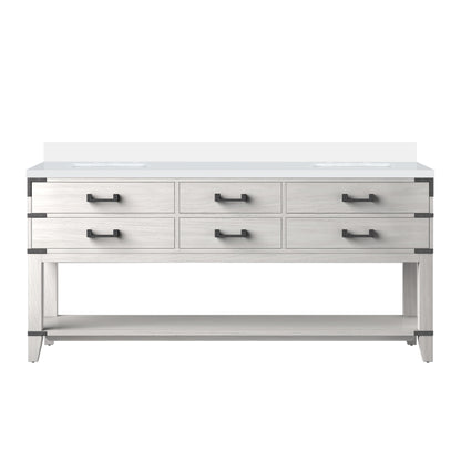 Lexora Norwalk 72 in. White Oak Double Sink Bath Vanity