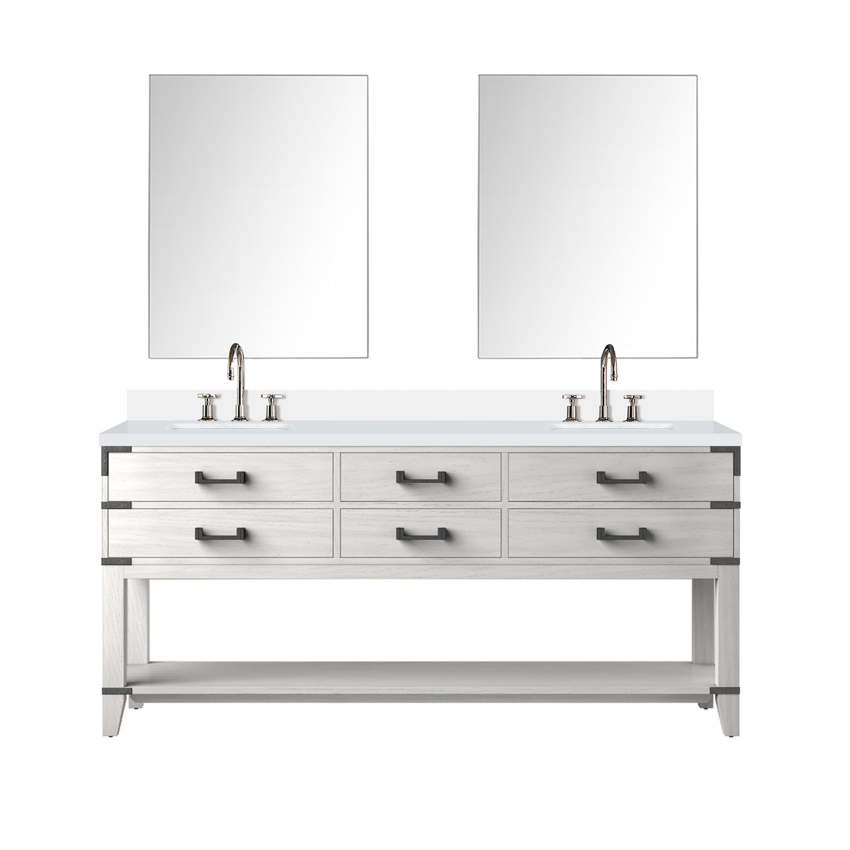 Lexora Norwalk 72 in. White Oak Double Sink Bath Vanity