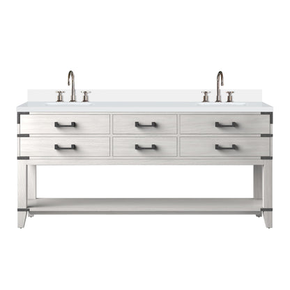Lexora Norwalk 72 in. White Oak Double Sink Bath Vanity