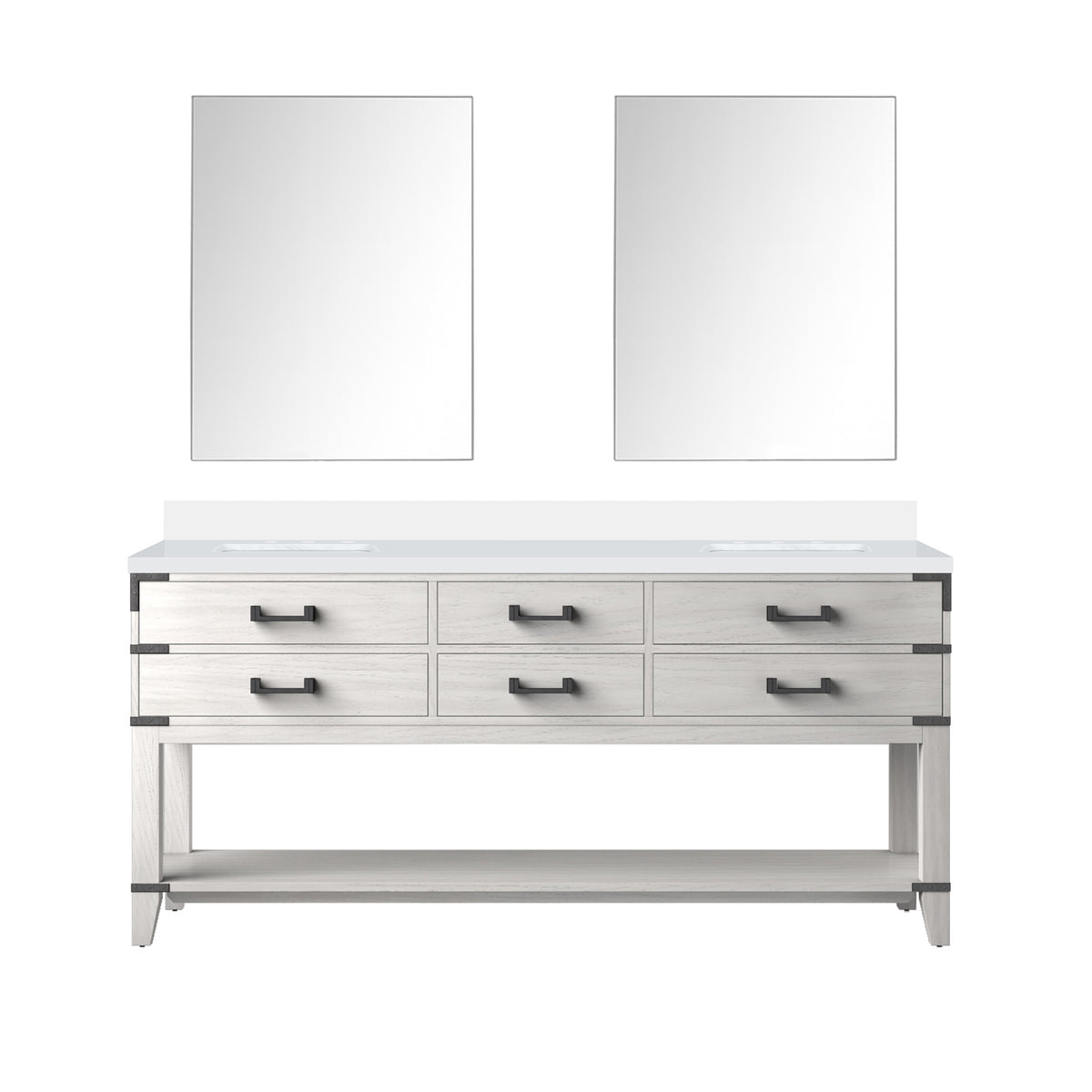 Lexora Norwalk 72 in. White Oak Double Sink Bath Vanity