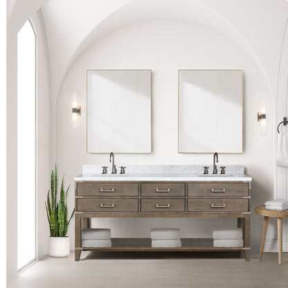 Lexora Norwalk 72 in. Grey Oak Double Sink Bath Vanity
