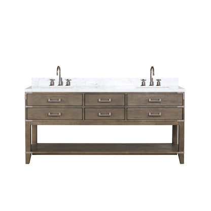 Lexora Norwalk 72 in. Grey Oak Double Sink Bath Vanity