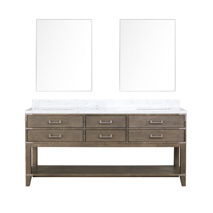 Lexora Norwalk 72 in. Grey Oak Double Sink Bath Vanity