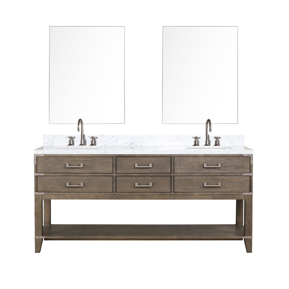 Lexora Norwalk 72 in. Grey Oak Double Sink Bath Vanity