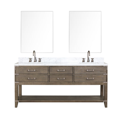 Lexora Norwalk 72 in. Grey Oak Double Sink Bath Vanity